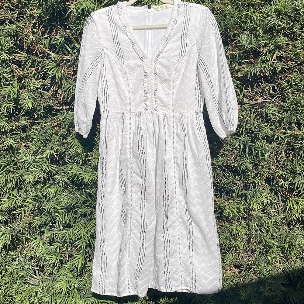 Wayward Fancies White Long Sleeve Dress